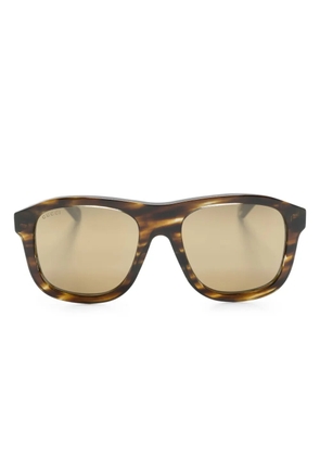 Gucci Eyewear logo-plaque square-frame sunglasses - Brown