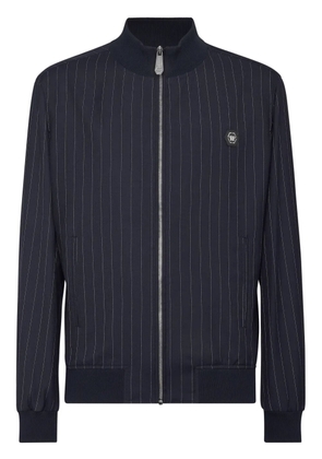 Philipp Plein pinstriped bomber jacket - Blue