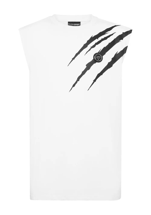Plein Sport scratch tank top - White