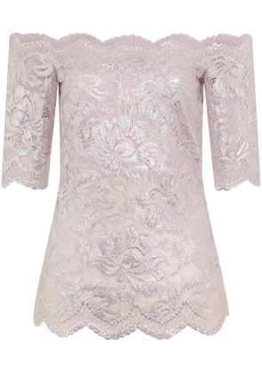 Rabanne floral-lace blouse - Pink