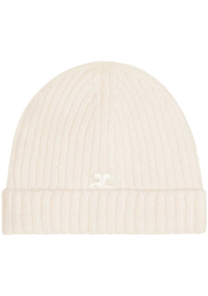 Courrèges AC logo wool beanie - Neutrals