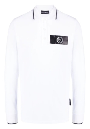 Plein Sport long-sleeve cotton polo shirt - White
