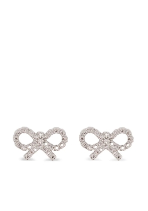 Self-Portrait embellished bow earrings - Silver