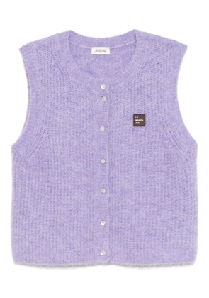 American Vintage logo-patched sleveeless cardigan - Purple