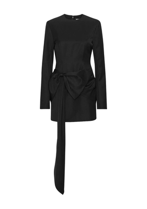 ROTATE BIRGER CHRISTENSEN long-sleeves bow mini dress - Black