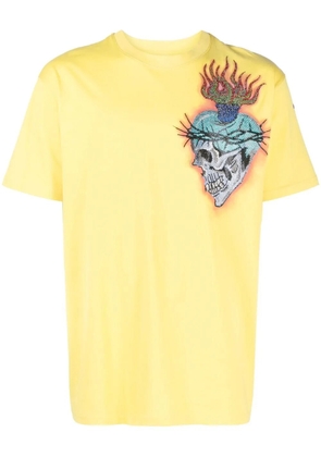 Philipp Plein tattoo-print detail T-shirt - Yellow