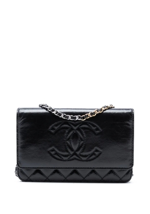 CHANEL Pre-Owned 2020 CC Shiny Aged Calfskin Wallet On Chain crossbody bag - Black