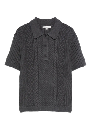 JW Anderson cable-knit polo-neck polo top - Grey