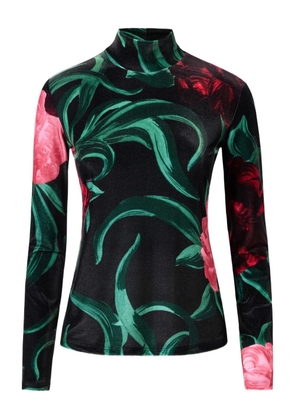 La DoubleJ floral-print turtleneck top - Black