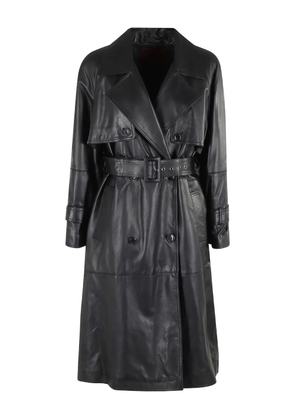 Marella Belted sheepskin coat - Black