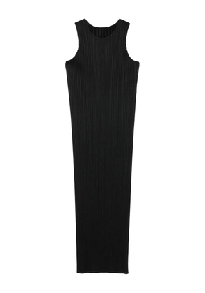 Pleats Please Issey Miyake pleated sleeveless midi dress - Black