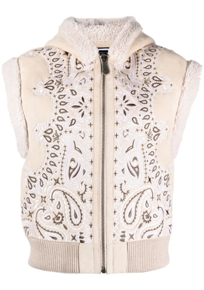 Philipp Plein bandana-print sleeveless jacket - Neutrals