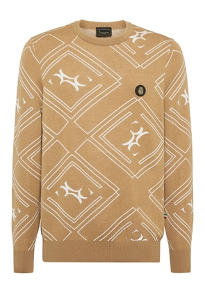 Billionaire geometric-pattern wool pullover - Neutrals