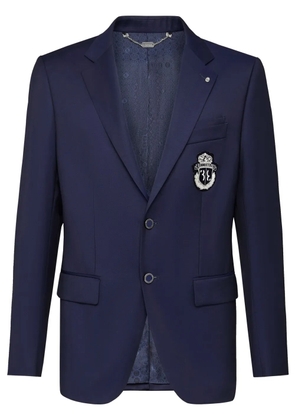 Billionaire crest-motif wool blazer - Blue