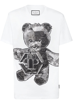 Philipp Plein Teddy Bear-appliqué cotton shirt - White