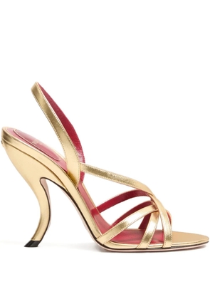 Valentino Garavani 105mm Fetishique cross-strap sandals - Gold