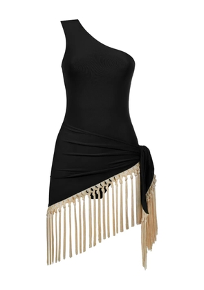 Taller Marmo Yacere one-shoulder fringed swimsuit - Black