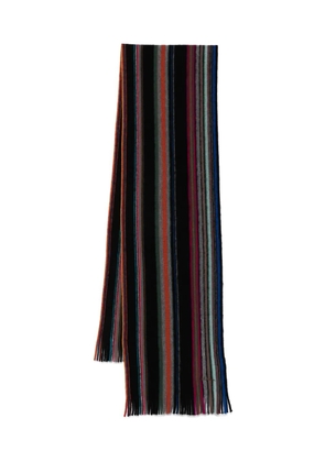 Paul Smith striped merino-wool scarf - Black