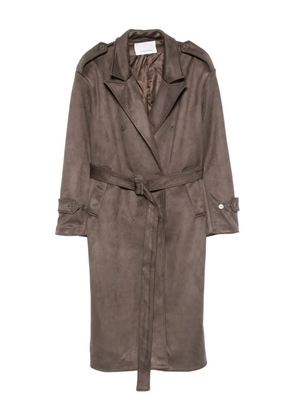 The Frankie Shop Pembroke belted double-breasted trench coat - Grey