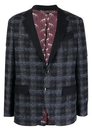 Billionaire tartan-check single-breasted blazer - Blue