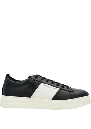 Emporio Armani panelled lace-up sneakers - Black