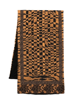 Pierre-Louis Mascia tiger-stripe lace-panelled scarf - Yellow