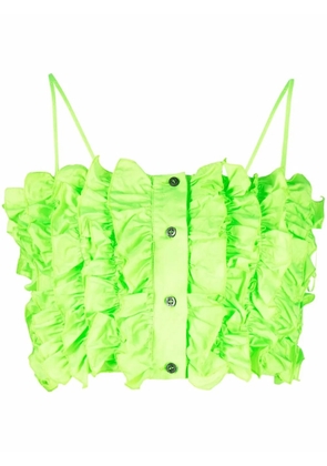 MSGM cropped ruffled top - Green