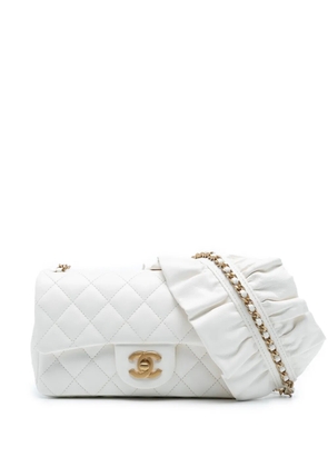 CHANEL Pre-Owned 2020 Mini Rectangular Classic Lambskin Romance Single Flap crossbody bag - White