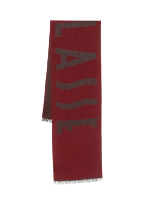 ALVIERO MARTINI 1° CLASSE fringed logo-jacquard scarf - Red