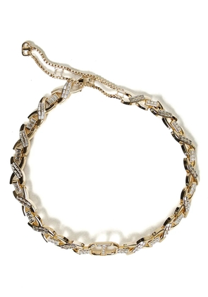 TWINSET Oval T rhinestone necklace - Gold