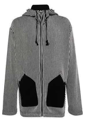 Junya Watanabe MAN striped knitted hoodie - Black