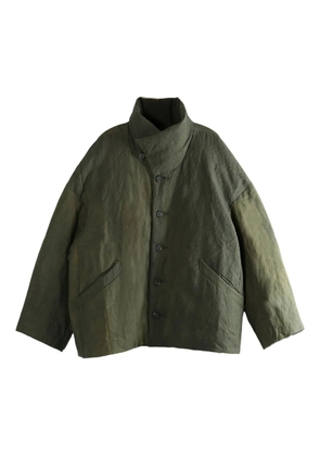 Ziggy Chen buttoned funnel-neck jacket - Green