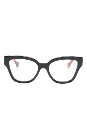 Gucci Eyewear Double G rectangular-frame glasses - Black