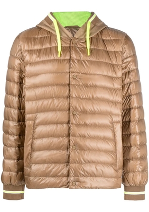 Herno drawstring hooded down jacket - Neutrals