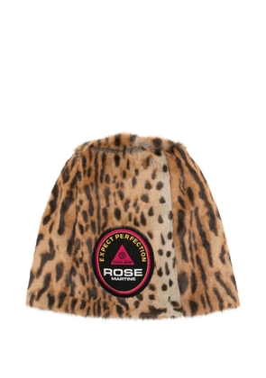 Martine Rose leopard-print patch hat - Brown