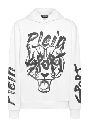 Plein Sport tiger graphic hoodie - White