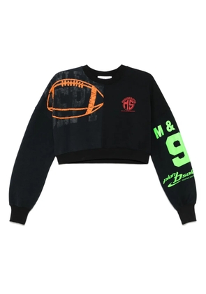 Marine Serre cropped sweatshirt - Black