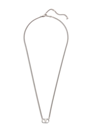 Valentino Garavani logo-plaque necklace - Silver