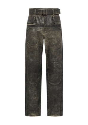 Marine Serre Moon leather trousers - Grey