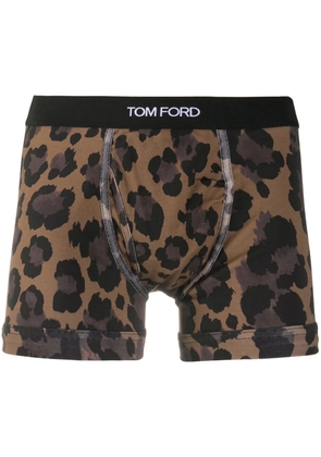 TOM FORD leopard-print boxers - Brown