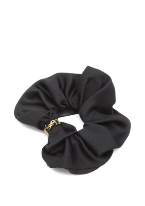 Saint Laurent cassandre silk scrunchie - Black