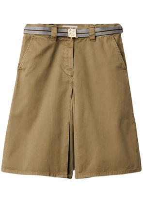 Miu Miu garment-dyed cotton midi skirt - Green