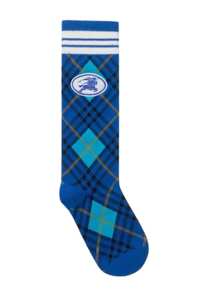 Burberry check knight socks - Blue