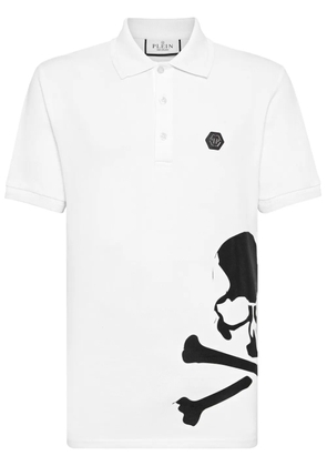 Philipp Plein Skull & Bones cotton polo shirt - White