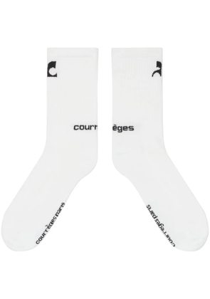 Courrèges logo-print socks - White