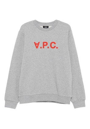 A.P.C. logo-embroidered crew-neck sweatshirt - Grey