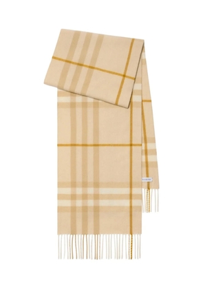 Burberry checked cashmere scarf - Neutrals