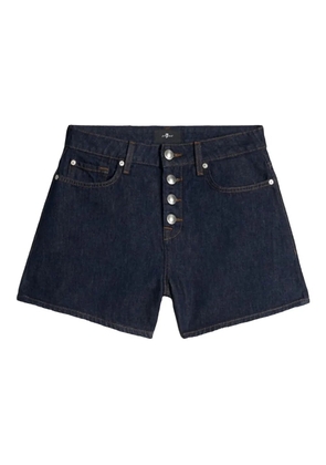 7 For All Mankind Kori button-fastening denim shorts - Blue