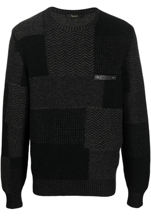 Billionaire chest logo-patch knit jumper - Black