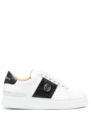 Philipp Plein leather logo-plaque sneakers - White